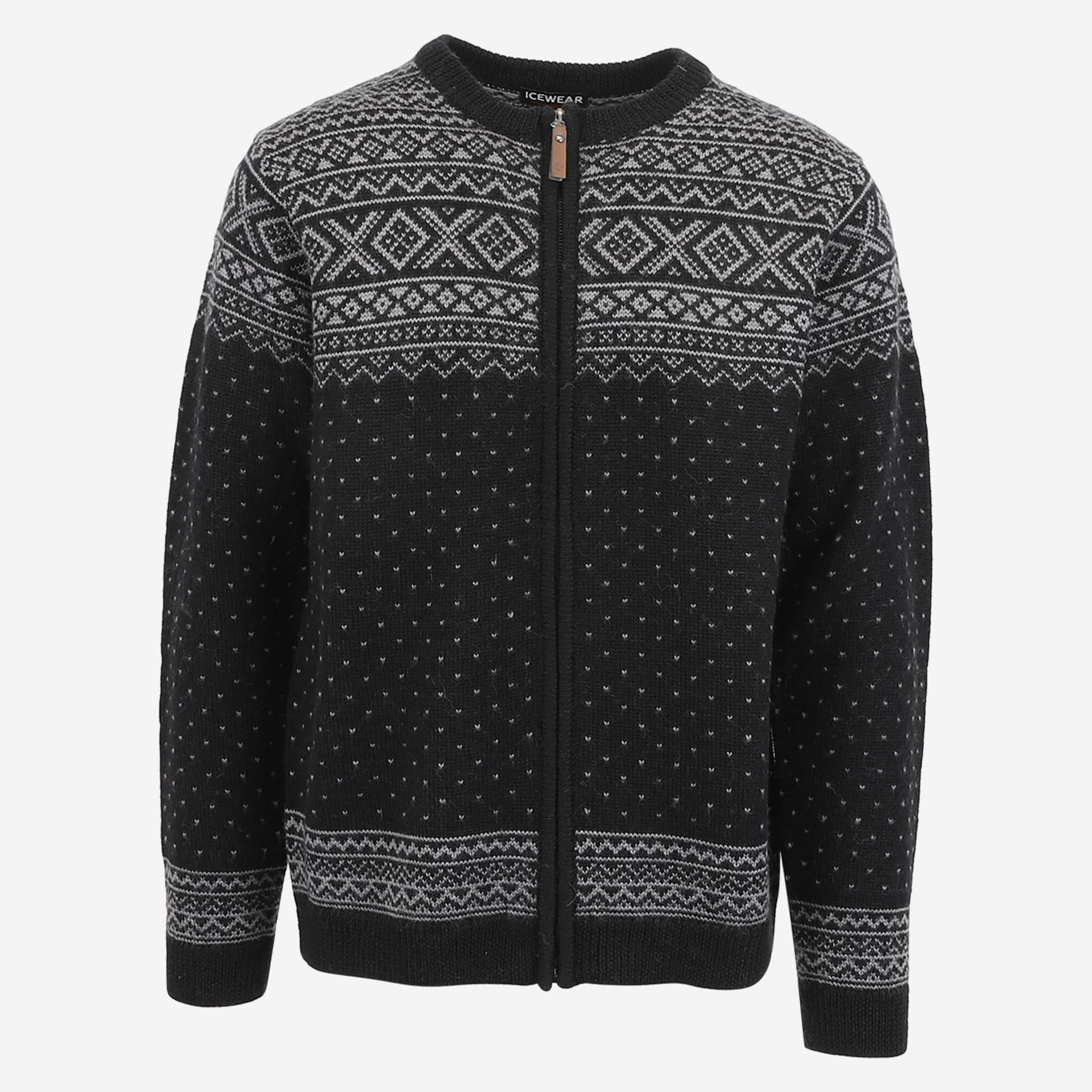 Hákon cardigan à zip en laine mérinos